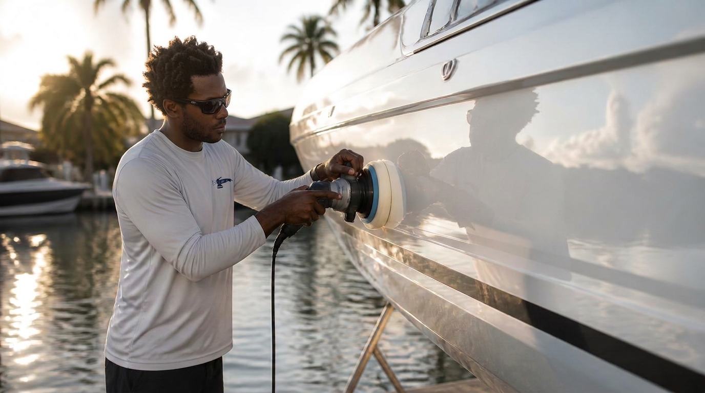 Boat Detailing in Palm Beach County by Leo, the Palm Beach Detailer